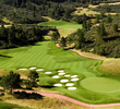 The par-4 16th hole at The Sanctuary golf course in Sedalia, Colorado.