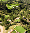 The par-three fifth hole at The Sanctuary golf course in Sedalia, Colorado.
