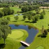 Aerial view of green #5 at Columbine Country Club